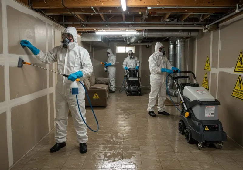 Basement Moisture Removal and Structural Drying process in Minetto, NY